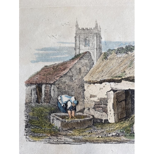 141 - SAMUEL PROUT (British, 1783–1852), “PICTURESQUE STUDIES NEAR LAUNCESTON”, coloured etchings on paper... 