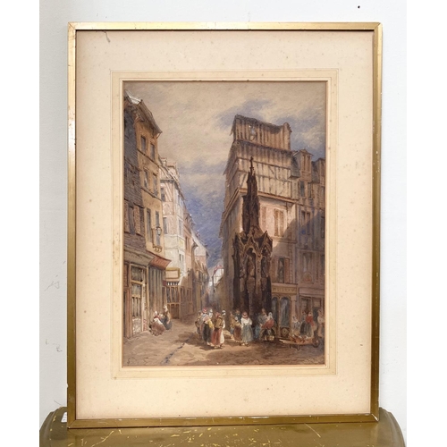 144 - JOHN SKINNER PROUT (British, 1805-1876), “ROUEN CROIX DE PIERRE”, watercolour, published by John Ski... 