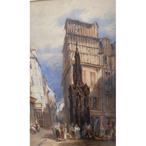 144 - JOHN SKINNER PROUT (British, 1805-1876), “ROUEN CROIX DE PIERRE”, watercolour, published by John Ski... 