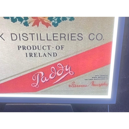 151 - AN ‘OLD IRISH WHISKEY – CORK DISTILLERIES’ LIGHT UP ADVERTISING SIGN, electrical. 60 x 60cm (we advi... 