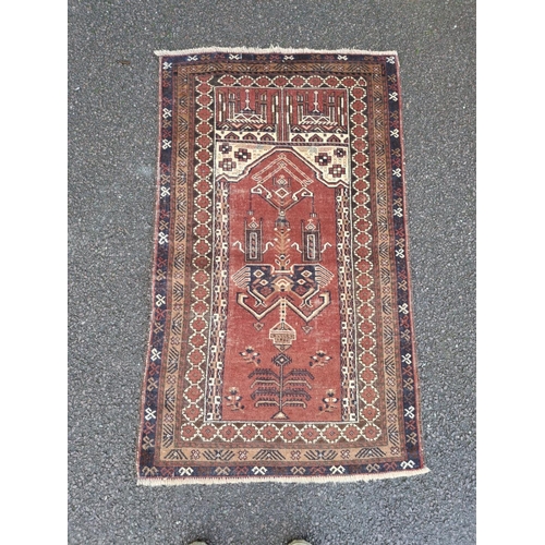 153 - A GOOD QUALITY AFGHAN BALOUCH TREE OF LIFE FLOOR RUG, with lovely detail to the centre panel showing... 