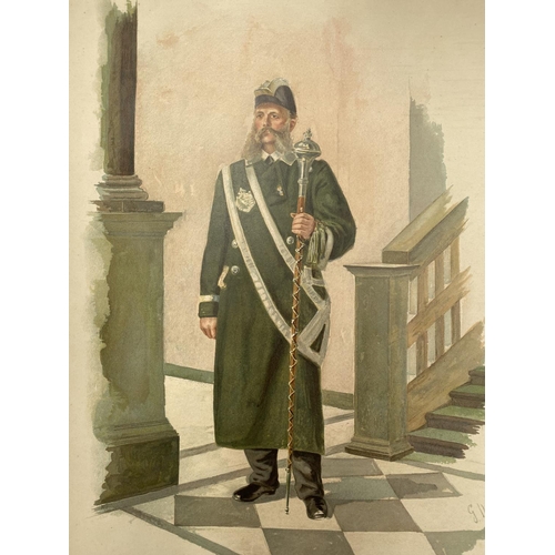 155 - G. MORE (British, 19th Century), “A PORTER IN UNIFORM OF THE ROYAL PICTURE GALLERY, DRESDEN”, chromo... 