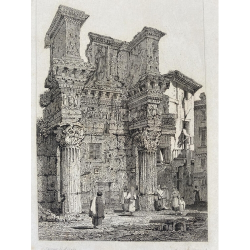 157 - SAMUEL PROUT (British, 1783–1852), “TEMPLE OF PALLAS, ROME”, engraving, reproduction of the artists ... 