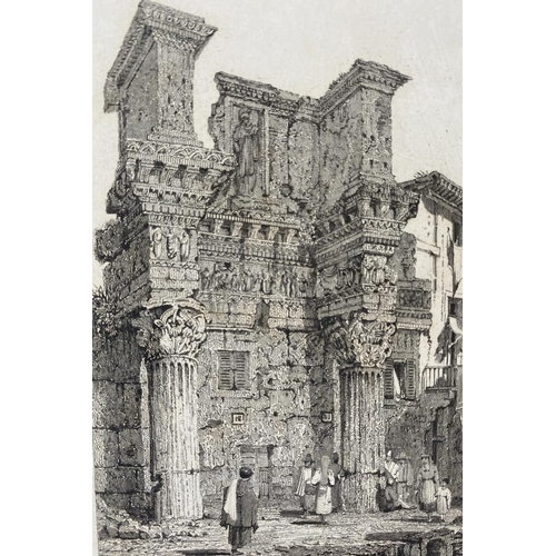 157 - SAMUEL PROUT (British, 1783–1852), “TEMPLE OF PALLAS, ROME”, engraving, reproduction of the artists ... 