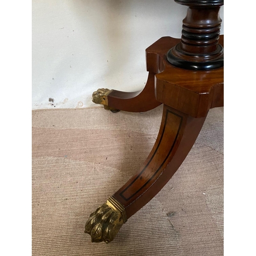 17 - A VERY FINE IRISH CORK STYLE MAHOGANY FOLD OVER CARD TABLE, with ebonised stringing detail all over,... 