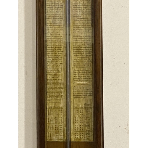 179 - A 19TH CENTURY ADMIRAL FITZROY PATTERN BAROMETER, of typical form with printed backing papers, mount... 