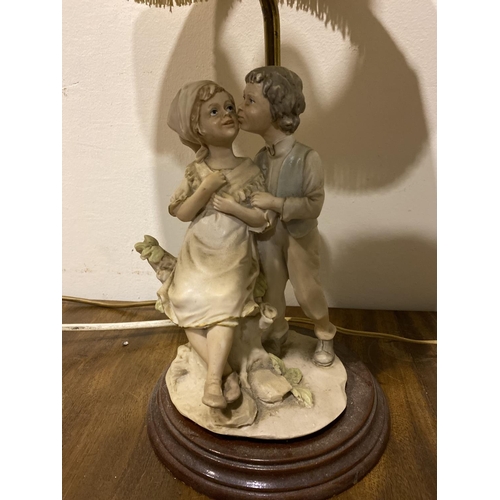 188 - TWO CHARMING VINTAGE PORCLEAIN FIGURAL TABLE LAMPS, (i) a Zaphir Lladro porcelain table lamp, with f... 