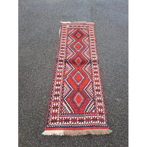 3 - A PERSIAN KURDISTAN KILIM FLOOR RUNNER, decorated with a beautiful colourful geometric design; typic... 