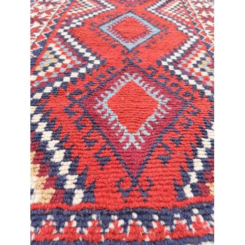 3 - A PERSIAN KURDISTAN KILIM FLOOR RUNNER, decorated with a beautiful colourful geometric design; typic... 