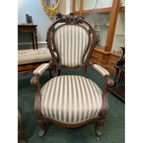 40 - A PAIR OF EXCELLENT MAHOGANY LOUIS PHILLIPPE STYLE ARMCHAIRS, with upholstered seat, armrests and ba... 