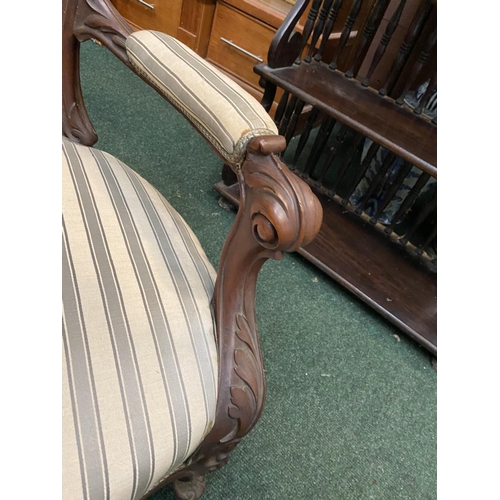 40 - A PAIR OF EXCELLENT MAHOGANY LOUIS PHILLIPPE STYLE ARMCHAIRS, with upholstered seat, armrests and ba... 