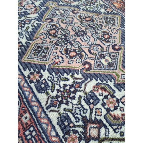 67 - A VERY GOOD QUALITY PERSIAN HAMADAN FLOOR RUG, with central lozenge medallion, surrounded by floral ... 