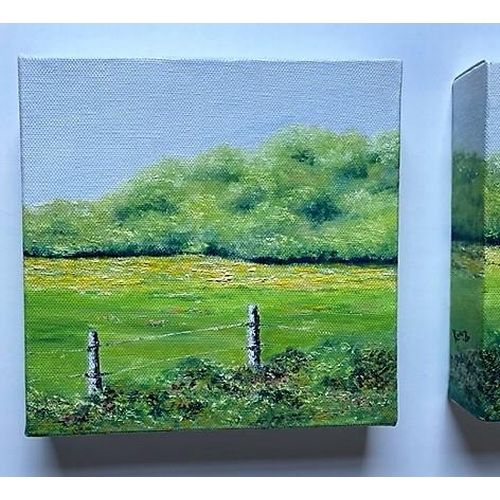 72 - KATIE BUTTIMER, (IRISH 20TH CENTURY), THAT SUMMER FEELING, a diptych, oil on canvas, signed on the s... 