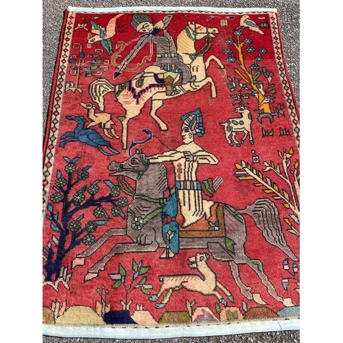 88 - A PICTORAL PERSIAN TABRIZ CARPET, material: hand spun wool with natural organic dyes; design: this r... 