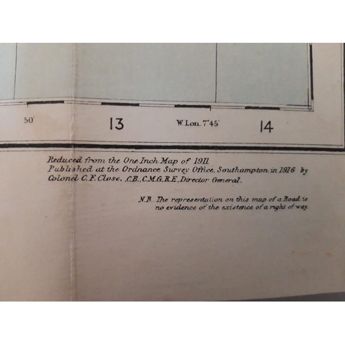 132 - A VINTAGE ORDNANCE SURVEY ROAD MAP OF CORK, dated 1911, linen backed, Published at the Ordnance Surv... 