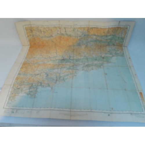 132 - A VINTAGE ORDNANCE SURVEY ROAD MAP OF CORK, dated 1911, linen backed, Published at the Ordnance Surv... 