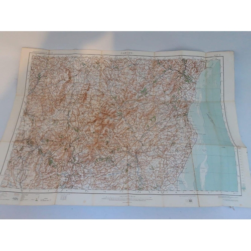 164 - A VINTAGE ORDNANCE SURVEY ROAD MAP OF CARLOW, linen backed, Published at the Ordnance Survey Office,... 
