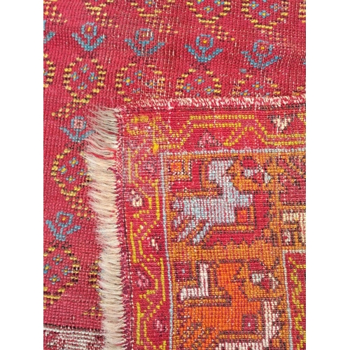 169 - AN ANTQIUE CAUCASIAN FLOOR RUNNER; with beautiful bright & cheerful colour palette, decorated all ov... 