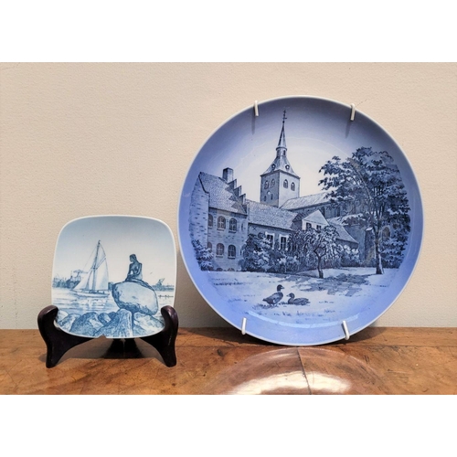 209 - TWO COPENHAGEN DISPLAY PIECES; (i) A Royal Copenhagen display plate, ‘Odense Domkirke, Sct. Knuds Ki... 