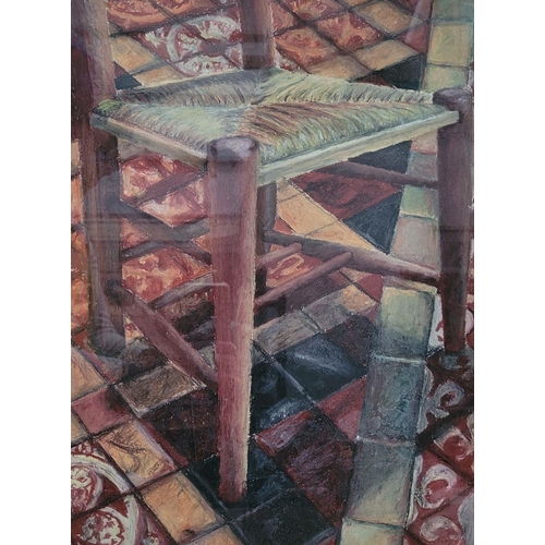 22 - TERESA GILLESPIE, (20TH CENTURY), CHAIR CHRIST CHURCH CATHEDRAL, pastel on paper, signed on label ve... 