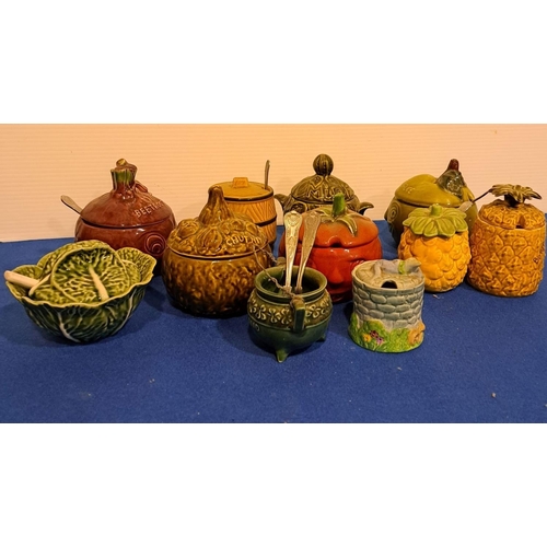 228 - AN ASSORTMENT OF CERAMIC SYLVAC FOODSTUFF JARS in design of various fruits and vegetables; tallest p... 