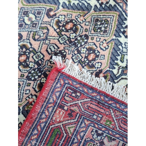 24 - A VERY GOOD QUALITY PERSIAN HAMADAN FLOOR RUG, with central lozenge medallion, surrounded by floral ... 