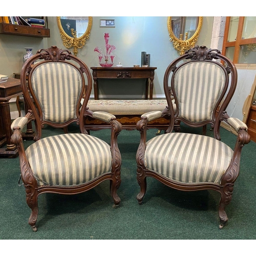 4 - A PAIR OF EXCELLENT MAHOGANY LOUIS PHILLIPPE STYLE ARMCHAIRS, with upholstered seat, armrests and ba... 