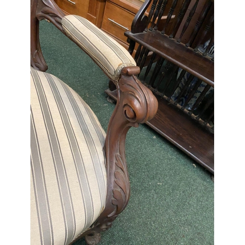 4 - A PAIR OF EXCELLENT MAHOGANY LOUIS PHILLIPPE STYLE ARMCHAIRS, with upholstered seat, armrests and ba... 