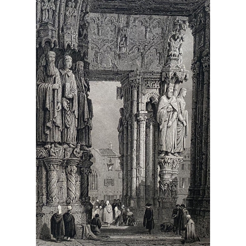 75 - SAMUEL PROUT (British, 1783–1852) , “REGENSBURG CATHEDRAL”, lithographic print on paper, signed lowe... 