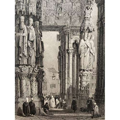 75 - SAMUEL PROUT (British, 1783–1852) , “REGENSBURG CATHEDRAL”, lithographic print on paper, signed lowe... 