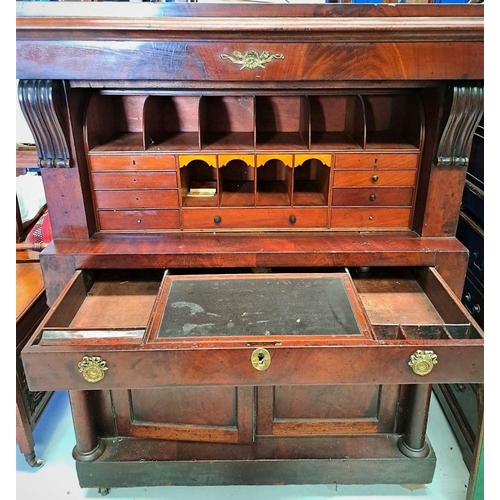 81 - A 19TH CENTURY SUBSTANTIAL SECRETAIRE DESK, this antique piece of furniture is of great quality. The... 
