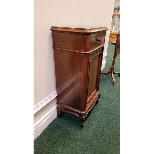 9 - A VERY FINE PAIR OF FRENCH ROSEWOOD LOCKERS / SIDE CABINETS, circa 1900, the top with wonderful inse... 