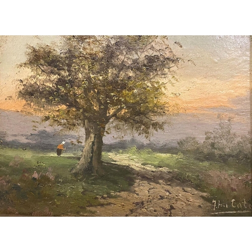 1 - ATTRIBUTED TO HENDRIK JAN TEN CATE (DUTCH, 1867-1955), ‘LANDSCAPE WITH FIGURE’, oil on board, depict... 