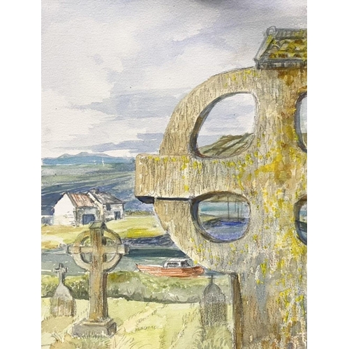 116 - PATRICIA GOOD (Irish, 20th Century), ‘CELTIC CROSSES’, mixed media on paper, along with preliminary ... 