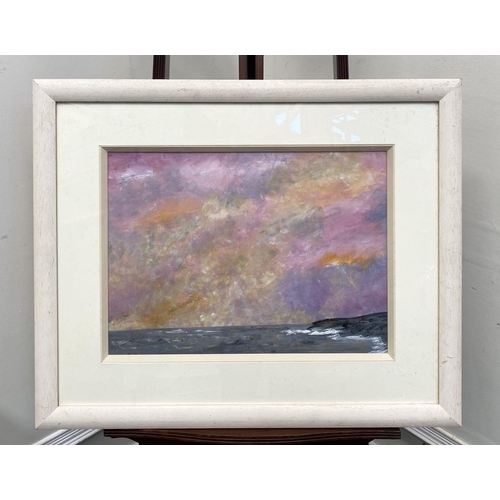 118 - DAVID GOOD (20th Century), “SUNSET SEASCAPE”, oil on board, Dimensions: 63cm x 78cm approx. frame