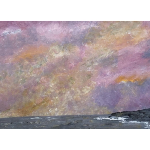 118 - DAVID GOOD (20th Century), “SUNSET SEASCAPE”, oil on board, Dimensions: 63cm x 78cm approx. frame