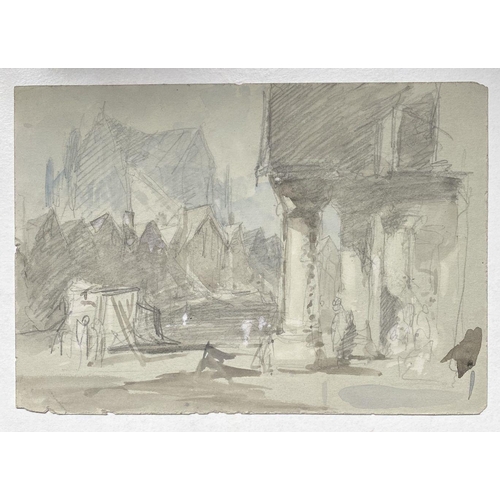 122 - SAMUEL PROUT (British, 1783–1852), (i) “PREPARATORY SKETCH FOR ‘CITY OF BEAUVAIS’”, graphite and wat... 