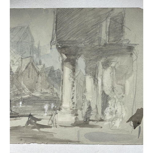 122 - SAMUEL PROUT (British, 1783–1852), (i) “PREPARATORY SKETCH FOR ‘CITY OF BEAUVAIS’”, graphite and wat... 