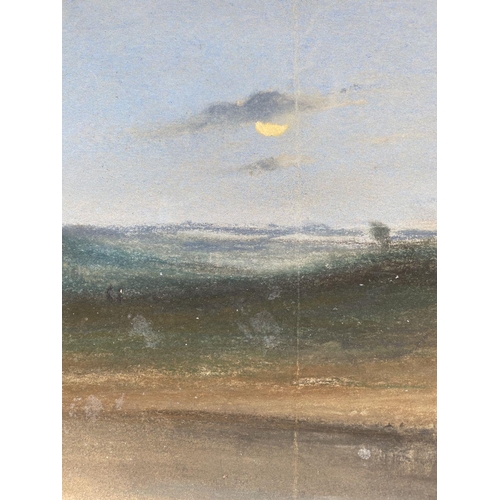 125 - SAMUEL GILLESPIE PROUT (British, 1822-1911), “CASTLE BY MOONLIGHT”, watercolour and wax crayon on gr... 