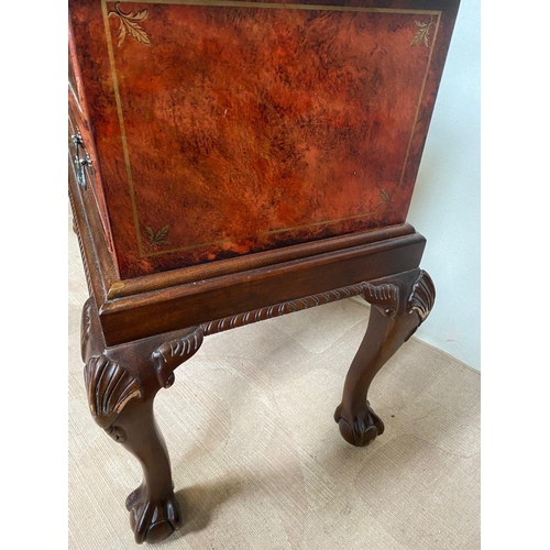 130 - A UNIQUE PAIR OF CHINOISERIE CHIPPENDALE SIDE TABLES, with two drawers finely decorated with panels ... 