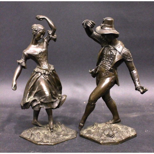 141 - A PAIR OF BRONZE DANCERS, 