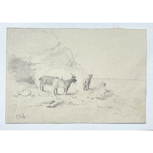 144 - SAMUEL PROUT (British, 1783–1852) / SAMUEL GILLESPIE PROUT (British, 1822-1911), “GOATS ON EAST CLIF... 