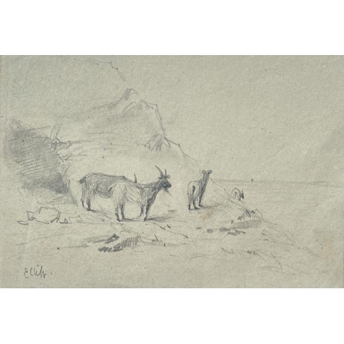 144 - SAMUEL PROUT (British, 1783–1852) / SAMUEL GILLESPIE PROUT (British, 1822-1911), “GOATS ON EAST CLIF... 