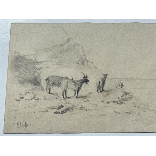 144 - SAMUEL PROUT (British, 1783–1852) / SAMUEL GILLESPIE PROUT (British, 1822-1911), “GOATS ON EAST CLIF... 