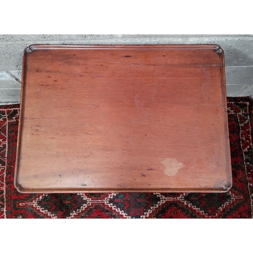 145 - AN 18TH CENTURY SINGLE DRAWER SILVER / SIDE TABLE, with pinched corners to the slightly raised rim, ... 