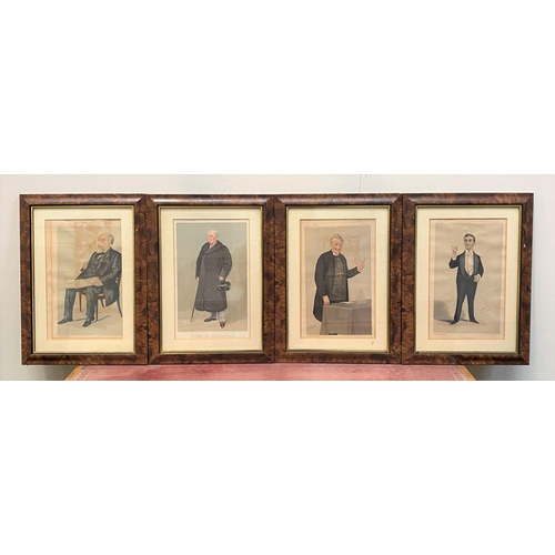 151 - A COLLECTION OF FOUR VANITY FAIR SPY PRINTS, in fine hardwood frames, (i) ‘Mr. John Hare’ coloured p... 