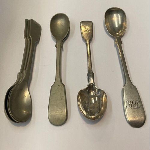 161 - A COLLECTION OF SILVER MUSTARD SPOONS, to include (i) a silver mustard spoon Maker James & Josiah Wi... 