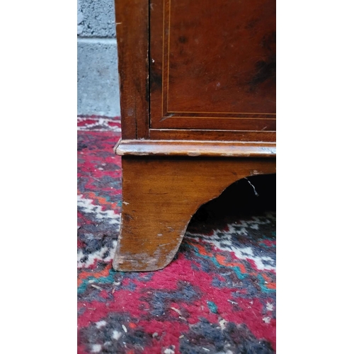 177 - A VERY GOOD QUALITY EARLY 20TH CENTURY / LATE 19TH CENTURY MAHOGANY INLAID MIRROR TOPPED CHEST OF DR... 