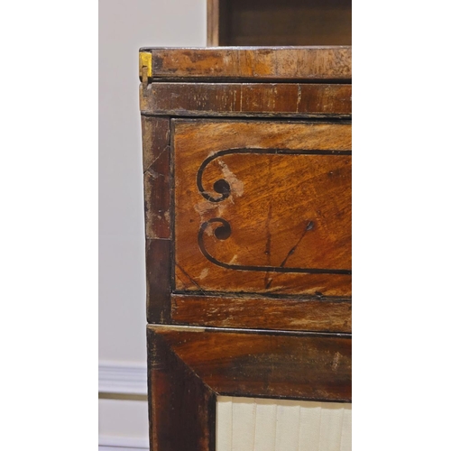 44 - A VERY GOOD QUALITY INLAID MAHOGANY CHIFFONERE SECRETAIRE, this is a neatly sized multifunctional pi... 