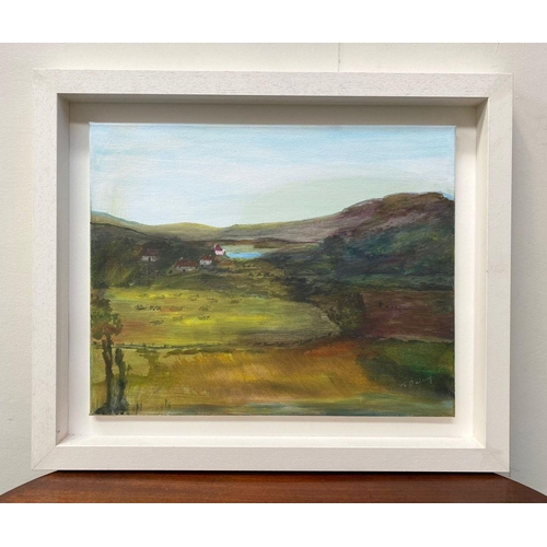 48 - TERRY DELANEY (Irish, 20th Century), “LAKEVIEW”, oil on canvas, signed lower right, inscription vers... 